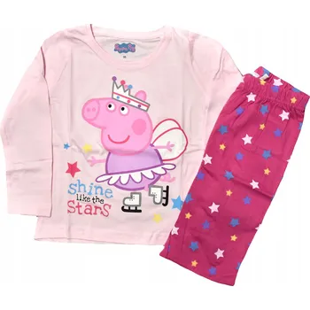 Dámské pyžamo Dětské pyžamo prasátko Pepa bavlněné pyžamo pro dívky s dlouhým rukávem, velikost 110