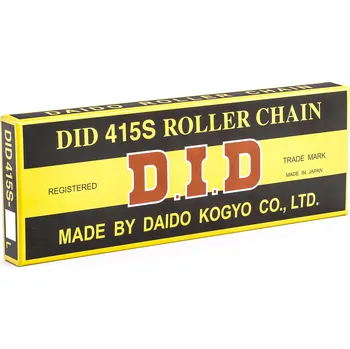 Řetězová sada pro motocykl DID 415S-118 ŘETĚZ (118 ČLÁNKŮ) BEZ O-KROUŽKŮ (OTEVŘENÝ + SPOJKA)