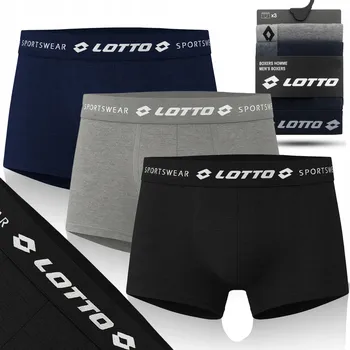 Pánská móda PÁNSKÉ SLIM-FIT BAVLNĚNÉ BOXERKY SADA 3 KS LOTTO SPORTOVNÍ *M