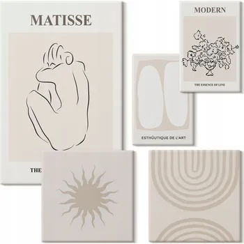 Obraz Sada obrazů na plátně k zavěšení – minimalistické linie umění 5 kusů