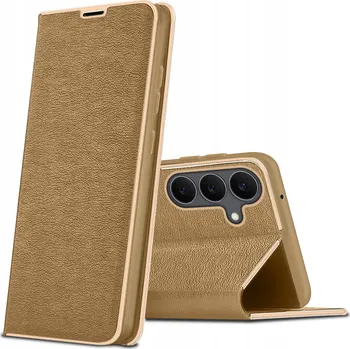 Pouzdro na mobilní telefon Flipové pouzdro KrainaGSM pro Samsung Galaxy S25 FE zlaté