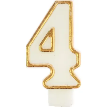 Dortová svíčka Narozeninová svíčka číslice 4 zlatá číslice 1 Ks