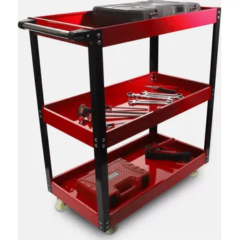 Dílenský vozík na nářadí, servisní, třípolicový, mobilní skříňka