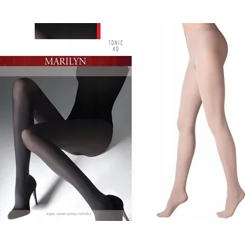 Dámské punčochy MARILYN Punčocháče hladké z mikrovlákna TONIC 40 DEN BÉŽOVÉ SAND 2/S