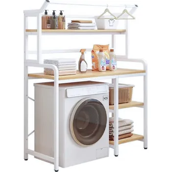 Nábytek Regál nad pračku, dub natural/bílá, DARBY