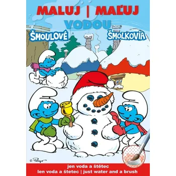 omalovánky Akim Maluj vodou podle barevných teček Šmoulové zima A5