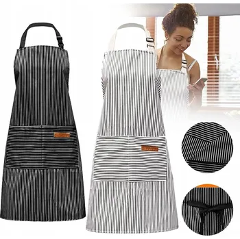 Kuchyňská zástěra SADA 2x KUSŮ KUCHYŇSKÁ ZÁSTĚRA ČERNÁ GASTRONOMIE + Kapsa