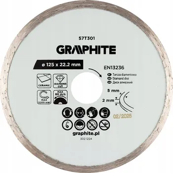 Řezný kotouč DIAMANTOVÝ ŘEZNÝ KOTOUČ na terakotu a gres, PLNÝ 125 mm, pro mokré řezání