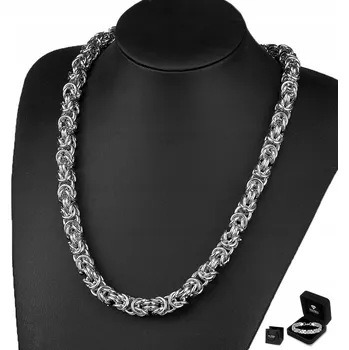Řetízek GRUBY Stříbrný řetízek Męski 8mm Królewski Řetěz DIAMANTOVÝ + DÁREK