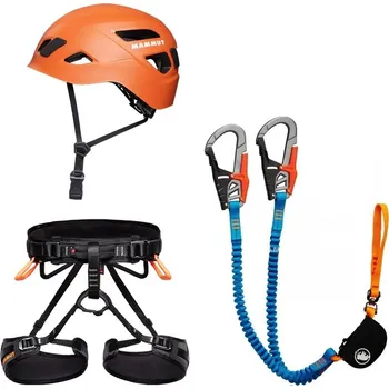 Via ferrata Mammut Mammut Skywalker Pro Turn Via Ferrata Package Helma: Oranžová, Sedák: Ophir 4 Slide - černá, M-XL