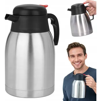 Termoska TERMOSKA KONVICE 1,5 L NEREZOVÁ OCEL S UCHEM, OVLÁDÁNÍ JEDNOU RUKOU, STŘÍBRNÁ