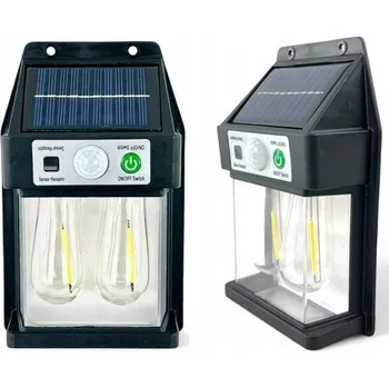 Venkovní osvětlení SOLÁRNÍ LAMPA LED VENKOVNÍ NÁSTĚNNÉ SVÍTIDLO S ČIDLEM POHYBU A SOUMRAKU