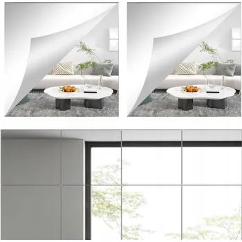 Zrcadlo SAMOLEPICÍ AKRYLOVÁ ZRCADLA 20X20 CM SADA 10 KS PRO DEKORACI INTERIÉRU