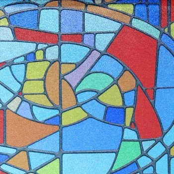 STATICKÁ FÓLIE NA OKNA Matná samolepicí fólie na sklo, 44x120 cm - Vzor vitráže