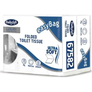 Papír toaletní Bulky Soft - skládaný, dvouvrstvý, 24x 250 listů