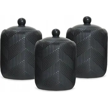 Dóza na potraviny Sada 3 dóz na kávu, čaj a cukr 'GEOMETRY BLACK' | Maestro MR-20