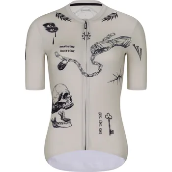 cyklistický dres RIVANELLE Cyklistický dres s krátkým rukávem - TATTOO - ivory/šedá