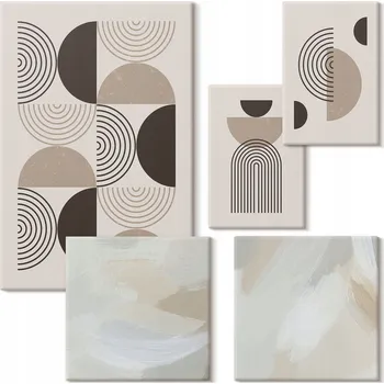 Obraz Sada obrazů na zeď Abstraktní tvary geometrie 5 kusů