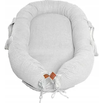 Hnízdečko pro miminko Hnízdečko/Kokon pro novorozence z BIO mušelínu – BÍLÉ