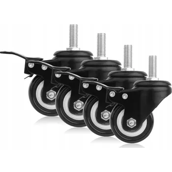 Pojezdové kolečko POJEZDNÍ SADA OTOČNÁ KOLEČKA 50mm NÁBYTKOVÁ KOLEČKA ŠROUB M8 4ks S BRZDOU