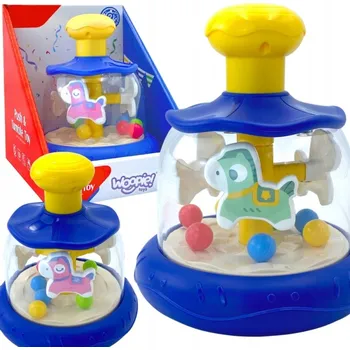 Hračka pro nejmenší KOLOTOČ HRACÍ SKŘÍŇKA PRO MIMINKA KÁČA S KULIČKAMI KONÍCI DÁREK WOOPIE BABY