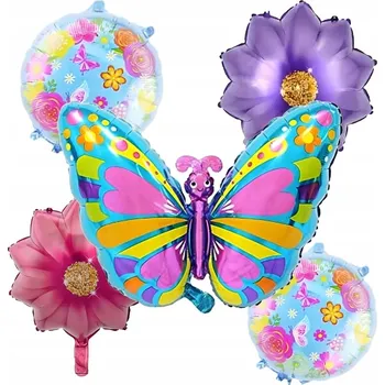 Balónek Sada narozeninových balónků Motýlek na oslavu narozenin, párty, 5 ks