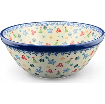 Střední mísa na salát UNIKÁT Vánoce U4858 Keramika Bolesławiec