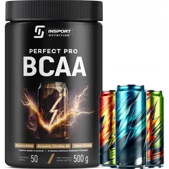 Aminokyselina BCAA s Citrulinem, Glutaminem a Aminokyselinami (Leucin, Valin, Isoleucin) - Insport Nutrition 500 g - Prášek pro Energetický Nápoj