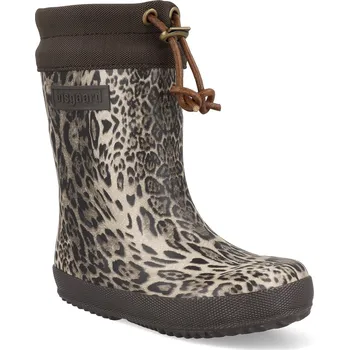 Chlapecké holínky Barefoot dětské zateplené holínky Bisgaard - thermo leopard hnědé Velikost: 30
