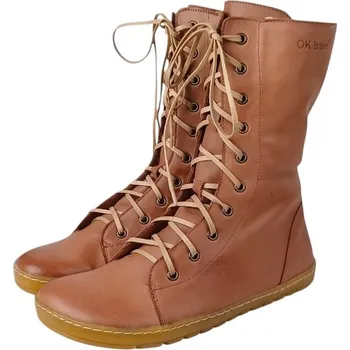 Dámská fitness obuv Dámské barefoot zimní polokozačky HIRA hnědá, s podšívkou z přírodní vlny 39