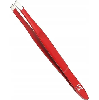 Kosmetická pinzeta BT-2204-SL Červená pinzeta na obočí se šikmým zakončením, lehká, precizní, nerezová ocel