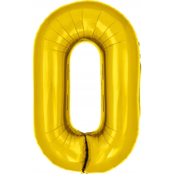 Balónek Fóliový balónek ve tvaru číslice 0, zlatý, 40 cm