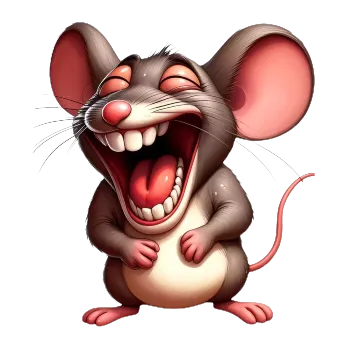 Samolepící dekorace Vinylová samolepka - vysmátá myš (14,0 x 15,2 cm)