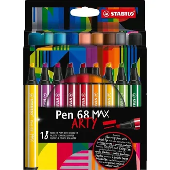 Fixy Pen Stabilo 68 MAX, 18 barev v kartonovém pouzdro