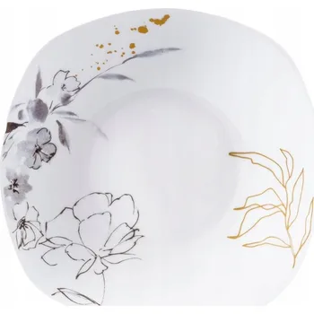 Talíř Hluboký talíř na polévku s rostlinným motivem, porcelánový, 23 cm MIRIAM, bílý