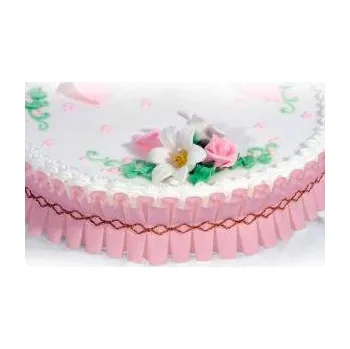 Jedlá dekorace na dort Ozdobný lem na kraj dortu 1m v růžové barvě - Dekora