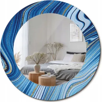 Zrcadlo Zrcadlo s potiskem do koupelny ložnice obývacího pokoje Mramorová řeka fi 50 cm