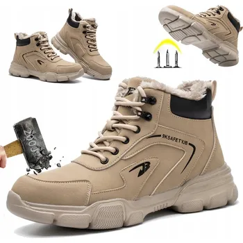 Pracovní obuv PRACOVNÍ BOTY PÁNSKÉ POLOBOTKY ZIMNÍ ZATEPLENÉ S OCELOVOU ŠPIČKOU S3 BOZP VEL.45