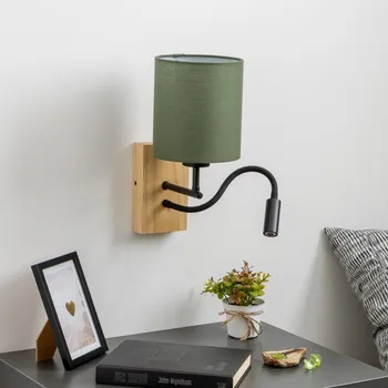 Nástěnné svítidlo Brilagi - LED Nástěnná lampa NUBILA WOOD 1xE27/25W/230V + LED/3W dub/zelená