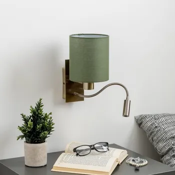 Nástěnné svítidlo Brilagi - LED Nástěnná lampa NUBILA 1xE27/25W/230V + LED/3W mosaz/zelená