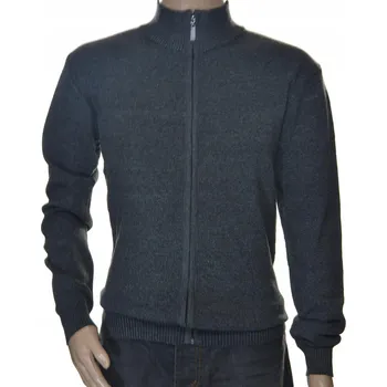 Pánský svetr Pánský svetr se stojáčkem pologolf rozepínací na zip 2XL XXL černý mel. S8165