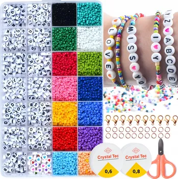 Dětské navlékací korálky Sada na výrobu náramků a šperků, korálky a písmenka Frayda FR1021