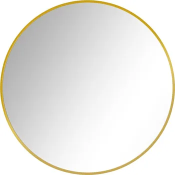 Zrcadlo Zrcadlo Kulaté 80 cm ve Zlatém Hliníkovém Rámu do Obývacího Pokoje Koupelny Hotelu