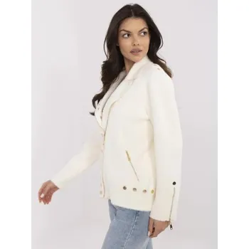 Ecru bunda z alpaka v rameni stylu