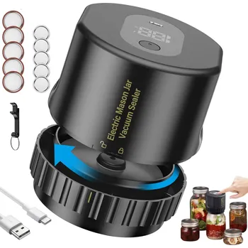 Vakuovačka PŘENOSNÁ ELEKTRICKÁ VAKUOVÁ ZAVAŘOVAČKA NA SKLENICE S USB NABÍJENÍM