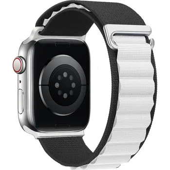 Řemínek na hodinky AW Alpský tah - řemínek na Apple Watch - Černo-bílý Šířka uchycení řemínku: 44/45/46/49mm, Barva: Černo-bílý IR-AWGW-0113