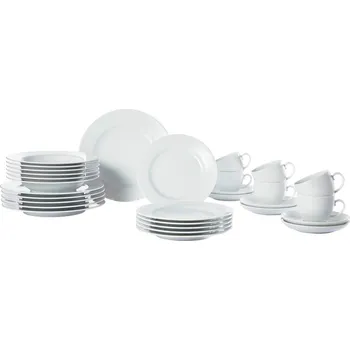 Talíř Bílá kombinovaná souprava 19 dílná porcelán Alisa porcelán