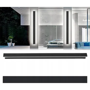 Nástěnné svítidlo Venkovní LED nástěnné svítidlo Černé svítidlo IP65 80cm/24W Dlouhé nástěnné světlo