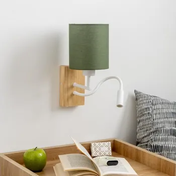 Nástěnné svítidlo Brilagi - LED Nástěnná lampa NUBILA WOOD 1xE27/25W/230V + LED/3W dub/zelená