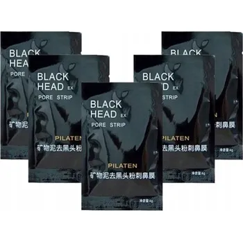 Pleťová maska 10x Pilaten Černá maska na obličej s aktivním uhlím 6g